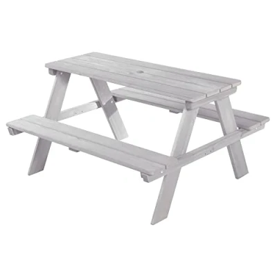 Image of roba Children&#039;s Table, Wood, Grey, Kindersitzgarnitur Outdoor + mit Spielwannen