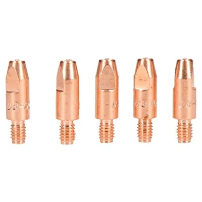 Image of 0.8mm Mig Welding Welder Round Contact Tips for MB25 MB36 Euro Torches 5pk