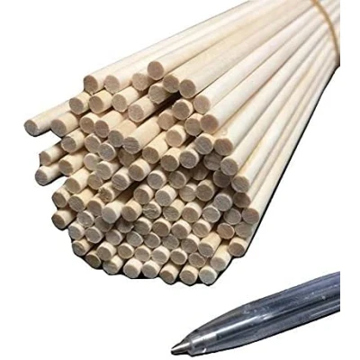 Image of Trustleaf 4mm x 200mm Birch Hardwood Wooden Craft Sticks/Dowels Seconds Pack of 20 Dowels