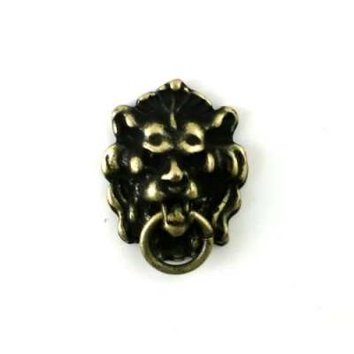 Image of Dolls House Antique Gold Lions Head Knocker Miniature Accessory Door Furniture