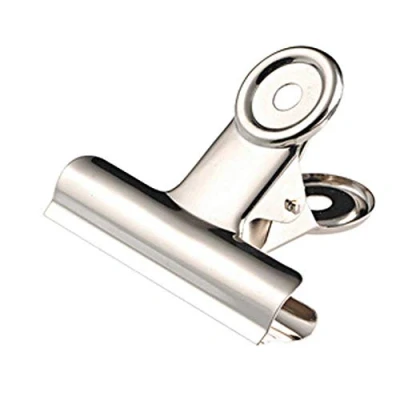 Image of WONDAY Pack of 12 Bulldog Nickel Plated Paper Clips Width 70 mm