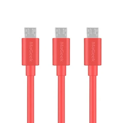 Image of MaGeek Micro USB Cables, [Pack of 3pcs] 3.3ft / 1.0m Premium Data Cables High Speed Sync and Charge for Samsung, HTC, Sony, Motorola, LG, Google, Nokia More (Pink)