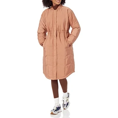 Image of Amazon Essentials Women&#039;s Oversized Quilted Coat (Available in Plus Size), Light Brown, 3XL