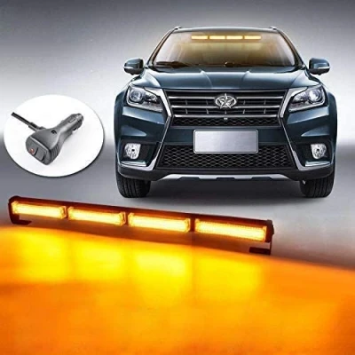 Image of LED Strobe Light Bar,40W Amber Warning Beacon for Truck Car Mini Bar Emergency Hazard Flash (4 COB Bar)