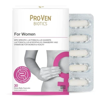 Image of Pro Ven Probiotics for Women 17.5 Billion CFU + Vitamin B6 Formulated Vaginal Flora Lactobacillus and Bifidus with Cranberry Capsules 30 Day Supply (Packaging May Vary)