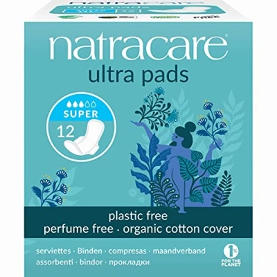 Image of Natracare Organic And Natural Ultra Super Pad with Wings 12 x Packs of Pads (144 Pads)