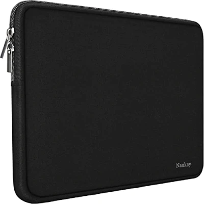 Image of Naukay Laptop Sleeve Case 15.6 Inch,Resistant Neoprene Sleeve/Notebook Computer Pocket Case/Tablet Briefcase Carrying Bag Compatible Asus/Dell/Fujitsu/HP/Sony/Toshiba/Acer/Fujitsu (Black)
