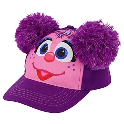 Image of Sesame Street Toddler Hat for Girl s Ages 2 4, Abby Cadabby Kids Baseball Cap 3D Design, Purple/Pink
