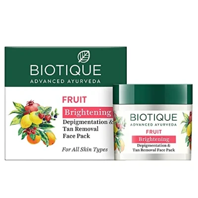 Image of Biotique Bio Fruit Whitening &amp; Depigmentation tan removal Face Pack 75G/2.65 Fl.Oz. I For All Skin Type