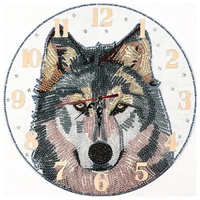 Image of Animal Clock Diamond Painting Kits for Adults Part Special Shape DIY Kit 5D Mosaic Clocks Partial Drill Crystal Rhinestone Pictures Arts Craft Home Wall Decor