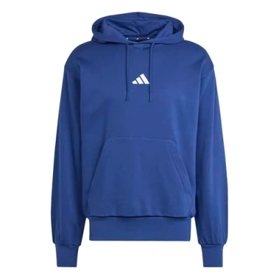 Image of adidas Men&#039;s ESSENTIALS FEELCOZY FLEECE HOODIE, dark blue/white, XS