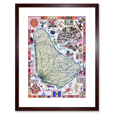 Image of Wee Blue Coo 9x7 &#039;&#039; BARBADOS CARIBBEAN TROPICAL MAP VINTAGE AD FRAMED ART PRINT F97X1351