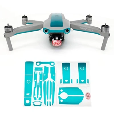 Image of Wrapgrade Skin compatible with DJI Mavic Air 2 Accent Color B (CARIBBEAN BLUE)