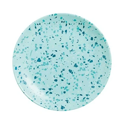 Image of Venizia 18pc Opal Glass Flower Dinner Set Dinnerware Tableware Modern (Turquoise, 6 Dessert Plates)
