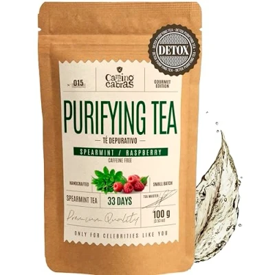 Image of DETOX Tea Spearmint &amp; Raspberry Herbal Blend with Fennel, Anise, Cinnamon, Liquorice Digestive Support, Bloating Relief Relaxation Sleep Tea, Mint Caffeine Free 100g