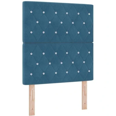 Image of vidaXL LED Headboard Dark Blue 80 cm Velvet