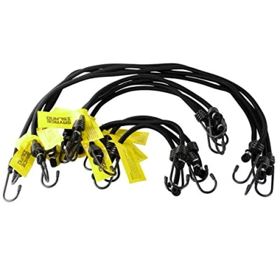 Image of Elasticated Bungees Cords Bungee Military Army Basha Straps Variety Pack 4 x 12&quot;, 18&quot; + 30&quot; (Orange)