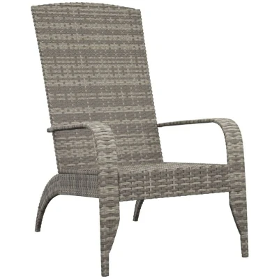 Image of vidaXL Garden Adirondack Chair Grey Poly Rattan