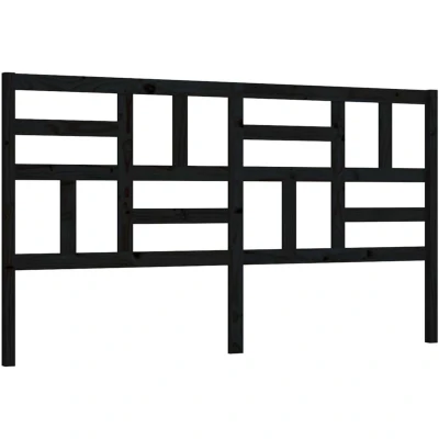 Image of vidaXL Bed Headboard Black 206x4x104 cm Solid Wood Pine