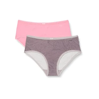 Image of Sloggi Women&#039;s GO Midi C2P Underwear, Grey Combination, S (Pack of 2)