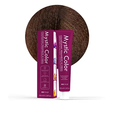 Image of Mystic Color Permanent Cream Colouring with Argan Oil and Calendula Long Lasting Hair Dye Dark Cocoa Blonde 6.7 100ml