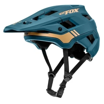 Image of BATFOX Bike Helmet, Lightweight Cycling Helmet for MTB Road Bike, Breathable mit Visor Adults Youth BMX Skateboard Roller Skating Dirt Size Adjustable DunkelgrünL