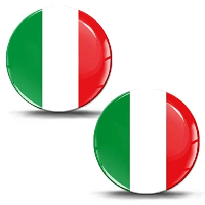 Image of Biomar Labs 2 x 3D Gel Silicone Italy Flag Sticker Car Motorcycle Bicycle Window Mobile Phone Laptop PC Tablet Door KS 195