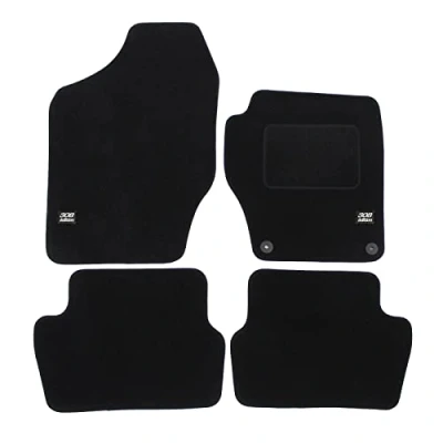Image of Logo Tailored Black floor Car Mats for 308 2007 2014 4pcs