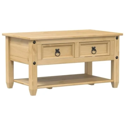 Image of vidaXL Coffee table with drawers Corona 85x50x45cm solid wood
