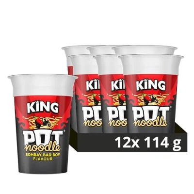 Image of Pot Noodle Bombay Bad Boy King Vegetarian quick to make noodles 12x 114 g