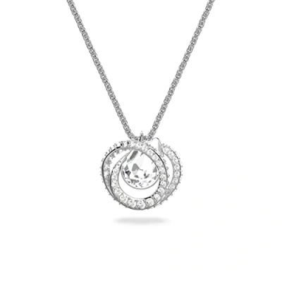 Image of Swarovski Generation Pendant Necklace, White Crystals, Rhodium Plated from the Collection