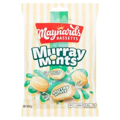 Image of Maynards Bassetts Murray Mints Sweets Bag, Creamy Mint Flavour, Sharing Pack, 193g