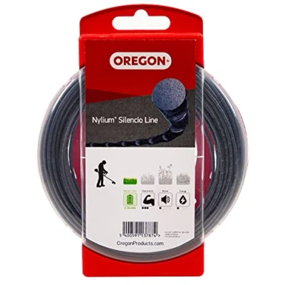 Image of Oregon Nylium Silencio Strimmer Line, Round Profile Replacement Cord for Battery Powered Garden Trimmer Tools, 1.6mm, 15m Small Donut Spool (800001)
