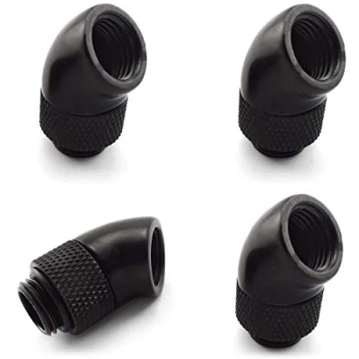 Image of SDTC Tech 4 Pack G1/4&quot; Male to Female 45 Rotary Fitting Extender Elbow Connector for PC Water Cooling System