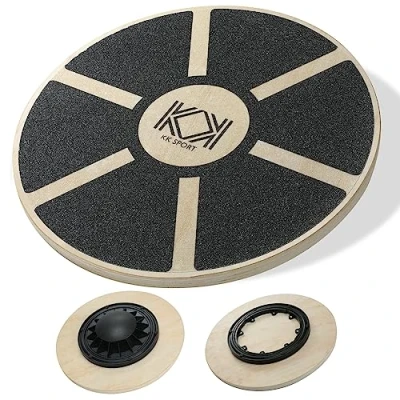 Image of KK Balance Board Non Slip Surface 40cm Wobble for Training, Exercise, Gym and Rehabilitation. Excellent Balancing Training Equipment Men Women