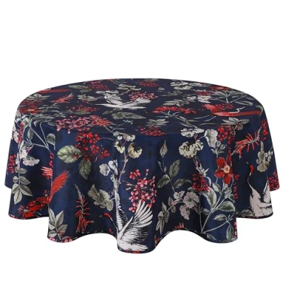 Image of Home Direct Stain Resistant Spill Proof Water Repellent Round Fabric Tablecloth Table Cover Cloth 180cm 70&quot;
