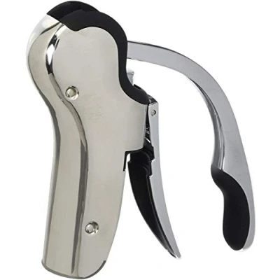 Image of Keissco Compact Wine Opener Stainless Steel Vertical Lever Corkscrew with Foil Cutter
