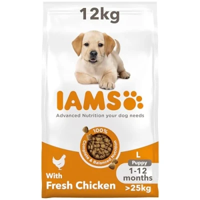 Image of IAMS Complete Dry Dog Food for Puppy Small and Medium Breeds with Chicken 12 kg
