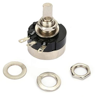 Image of B502 B5k Potentiometer, High Accuracy Single Circle Carbon Film Potentiometer ±5 (%) Resistance Tolerance 5K Rotary Taper for Audio, Guitar, Amplifier