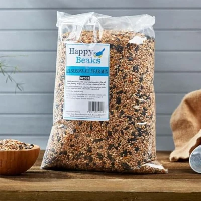 Image of Happy Beaks All Seasons Wild Bird Food Seed Mix High Energy Premium Feed For Birds (Seed 28kg)