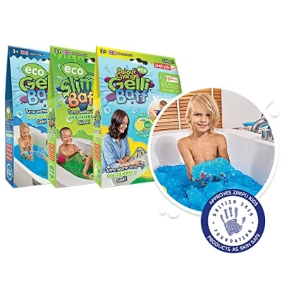 Image of 3 x Eco Value Combo Bundle from Zimpli Kids, Magically turns water into thick, colourful goo or gooey, slime, Fully Recyclable Children’s Bath Toy, Friendly Present for Boys &amp; Girls