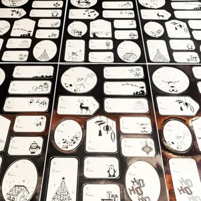 Image of Christmas Silver Foil Gift Labels/Stickers 100