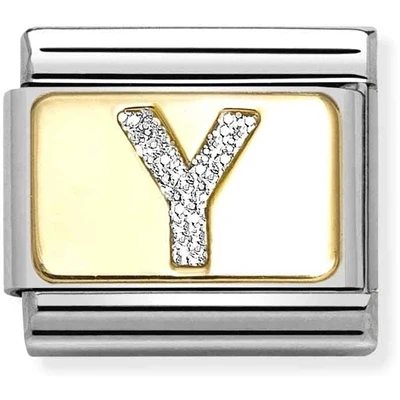 Image of Nomination Gold Glitter Y Charm