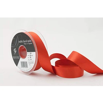 Image of Berisfords Double FACE Poly Satin Ribbon, Rust, 10.5x10.5x3 cm