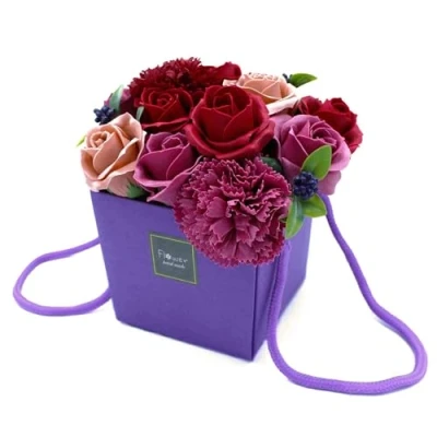 Image of Soap Flower Bouquet Purple Garden