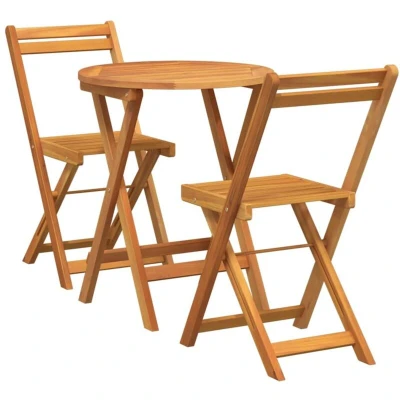 Image of vidaXL 3 Piece Folding Bistro Set Solid Wood Acacia
