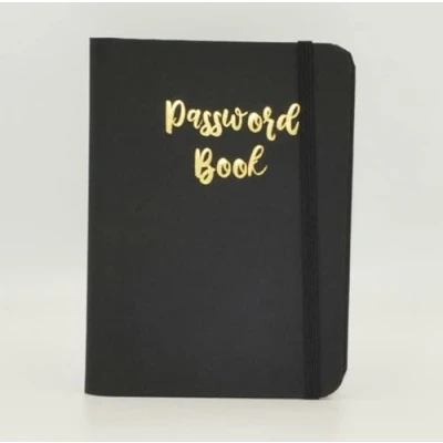 Image of Password Book A Z Tabbed Notebook for Internet Login Information&#039; Small Pocket Size Keeper Journal Computer, Website Black