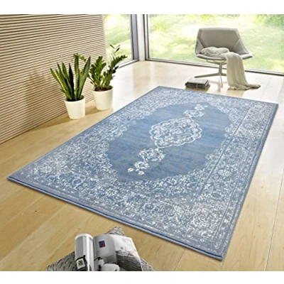 Image of Hanse Home Gloria Orient Rug 160 x 230 cm Living Room Multicoloured Vintage Oriental Pattern for Hallway, Dining Room, Bedroom, Children&#039;s Kitchen Sky Blue