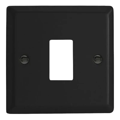 Image of Varilight XYPGY1.MB Urban Matt Black 1 Gang PowerGrid Plate (Single Plate)