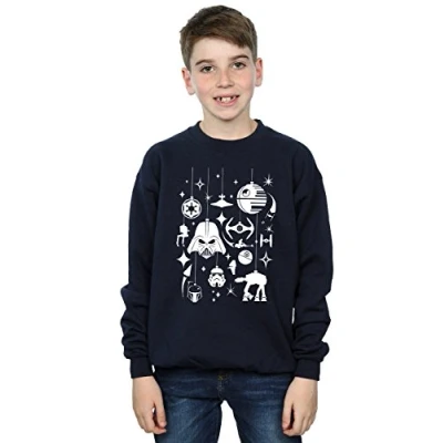 Image of Star Wars Boys Christmas Decorations Sweatshirt 12 13 Years Navy Blue